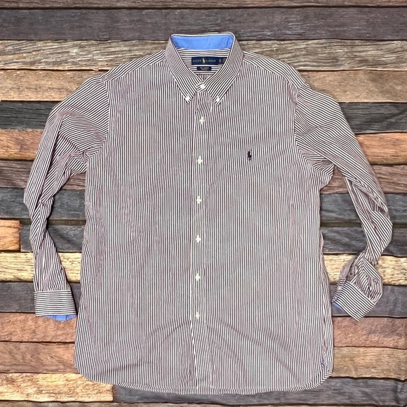 Polo Ralph Lauren Striped Stretch Button Down Long Sleeve Shirt Mens - Picture 1 of 4